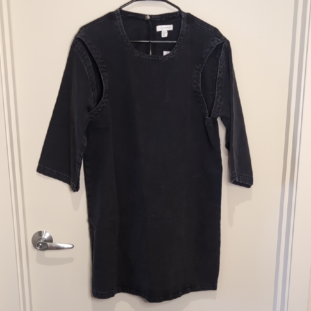 TopShop Denim Cold Shoulder Sheath Dress NWT